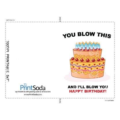 Edgy Birthday Card (You Blow This!) Printable Card Example