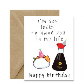 Funny Birthday Card (Soy Lucky To Have You) Printable Card